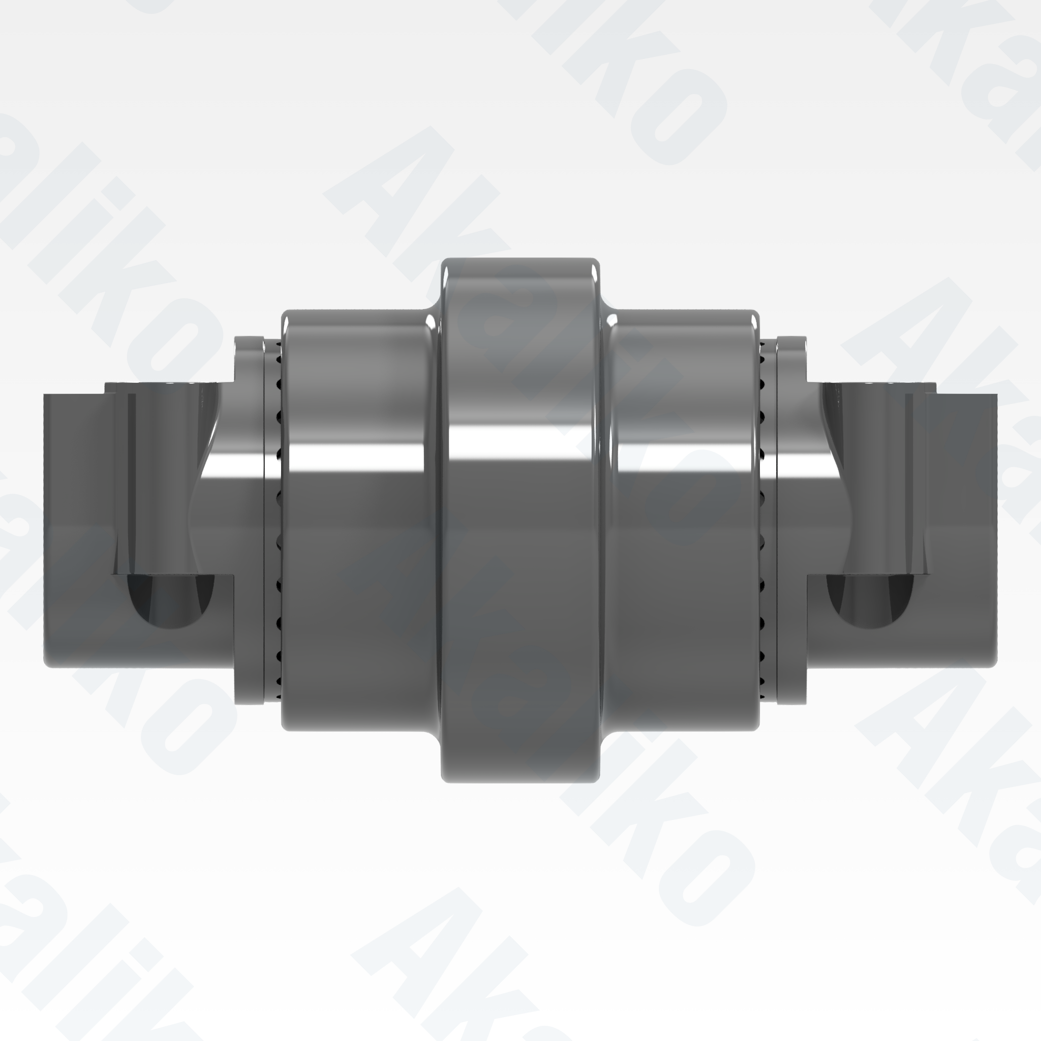 Side view of replacement/aftermarket brand new carrier roller for Caterpillar 6050/6050 FS excavator.
