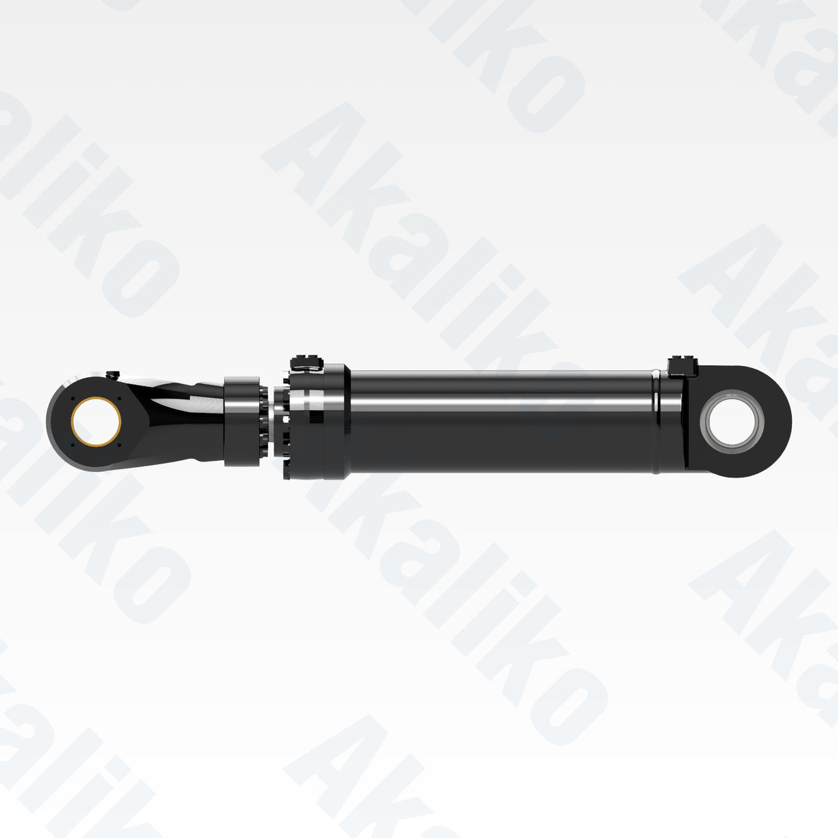 Side view of replacement clam hydraulic cylinder for Caterpillar 6050 FS excavator, OEM part number 503-9754