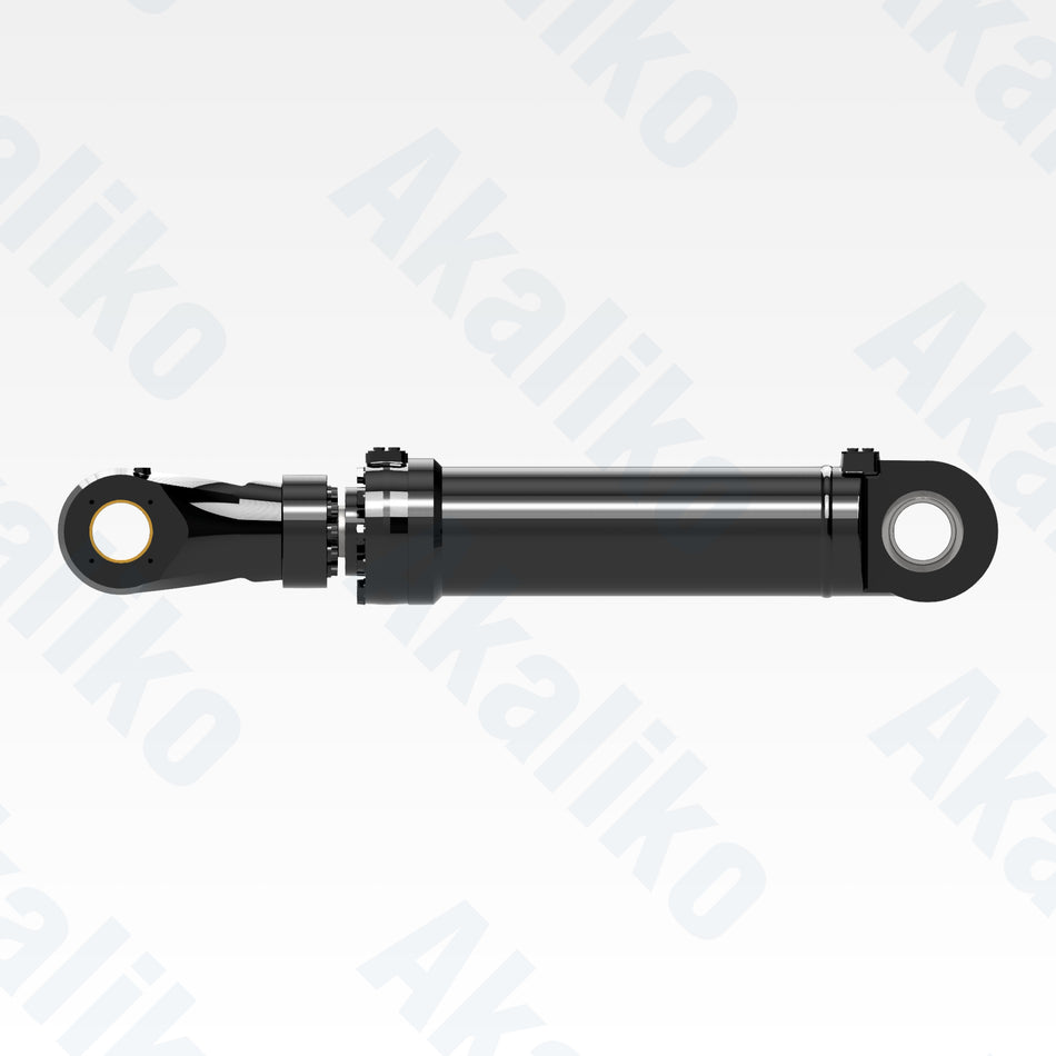 Side view of replacement clam hydraulic cylinder for Caterpillar 6050 FS excavator, OEM part number 503-9754