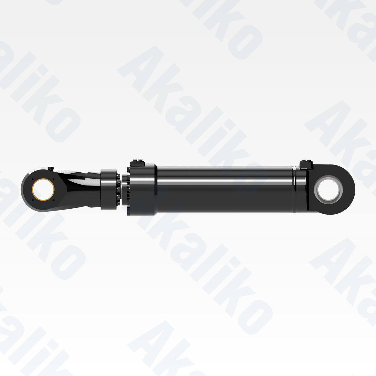 Side view of replacement clam hydraulic cylinder for Caterpillar 6050 FS excavator, OEM part number 522-1531