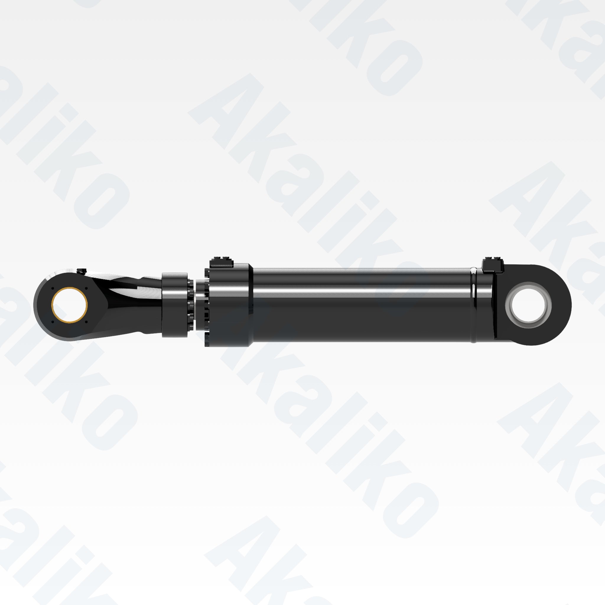 Side view of replacement clam hydraulic cylinder for Caterpillar 6050 FS excavator, OEM part number 522-1531