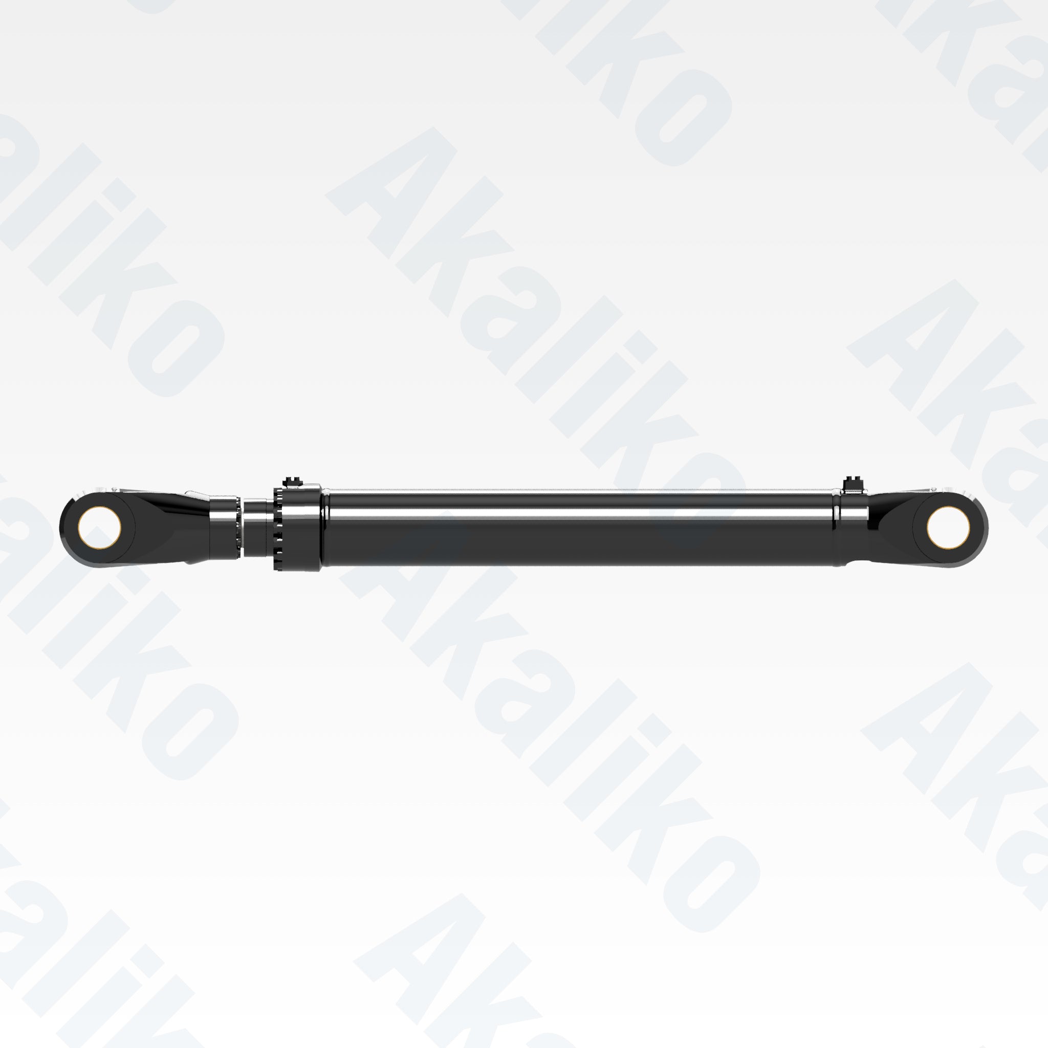 Side view of replacement stick hydraulic cylinder for Caterpillar 6050 excavator, OEM part number 452-5844