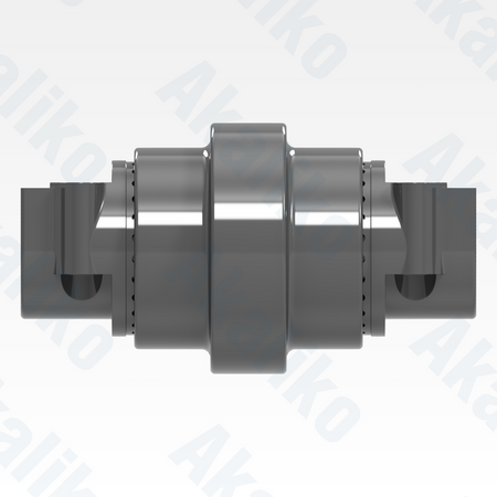 Side view of replacement/aftermarket brand new carrier roller for Caterpillar 6060/6060 FS excavator.