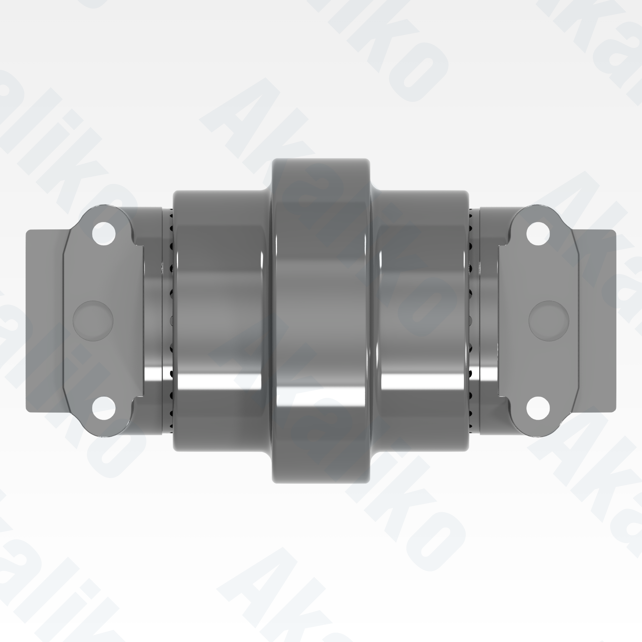 Top view of replacement/aftermarket brand new carrier roller for Caterpillar 6060/6060 FS excavator.