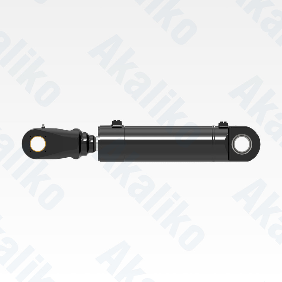 Side view of replacement clam hydraulic cylinder for Caterpillar 6060 FS excavator, OEM part number 459-2050