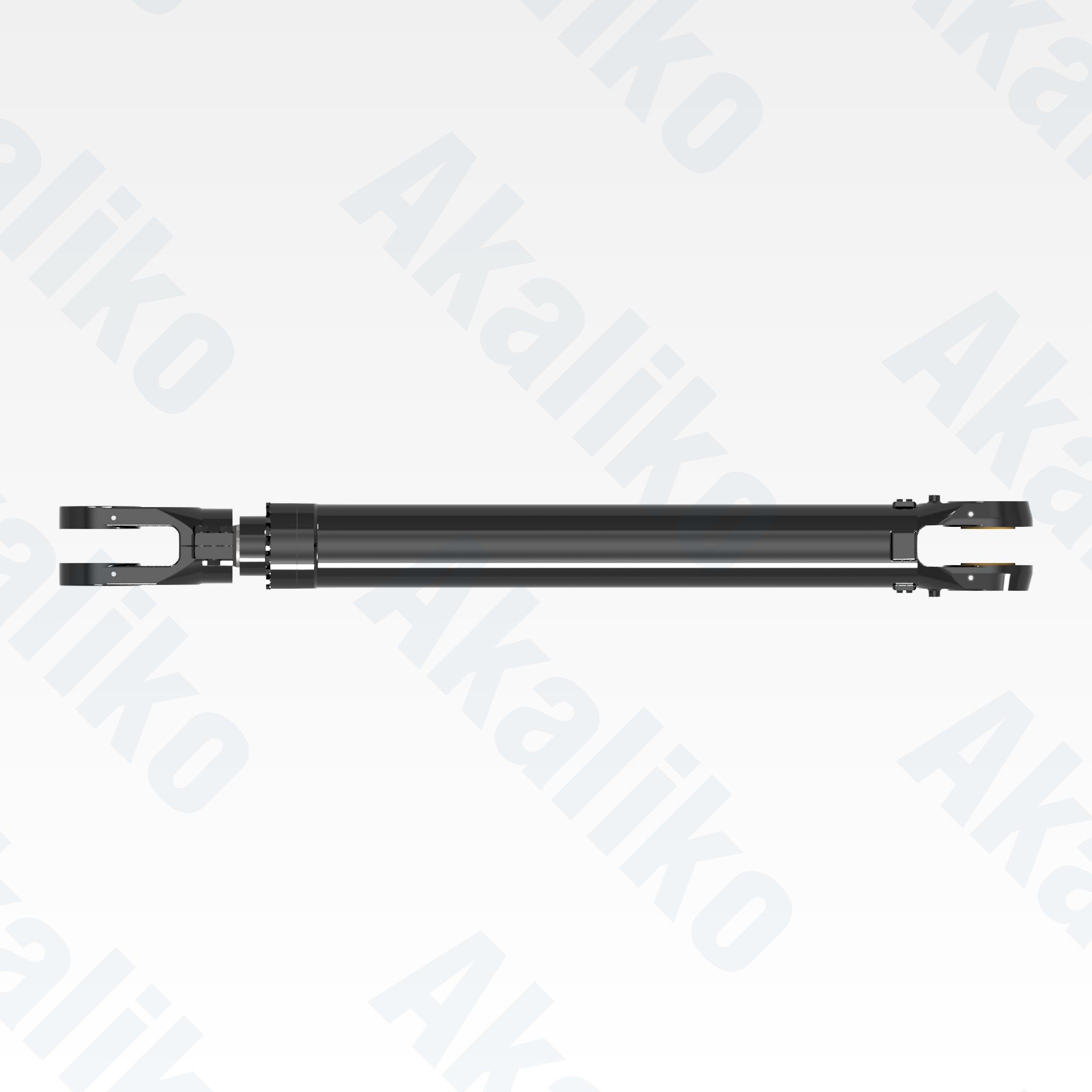 Top view of replacement stick, bucket hydraulic cylinder for Caterpillar 6060 FS excavator, OEM part number 644-3952