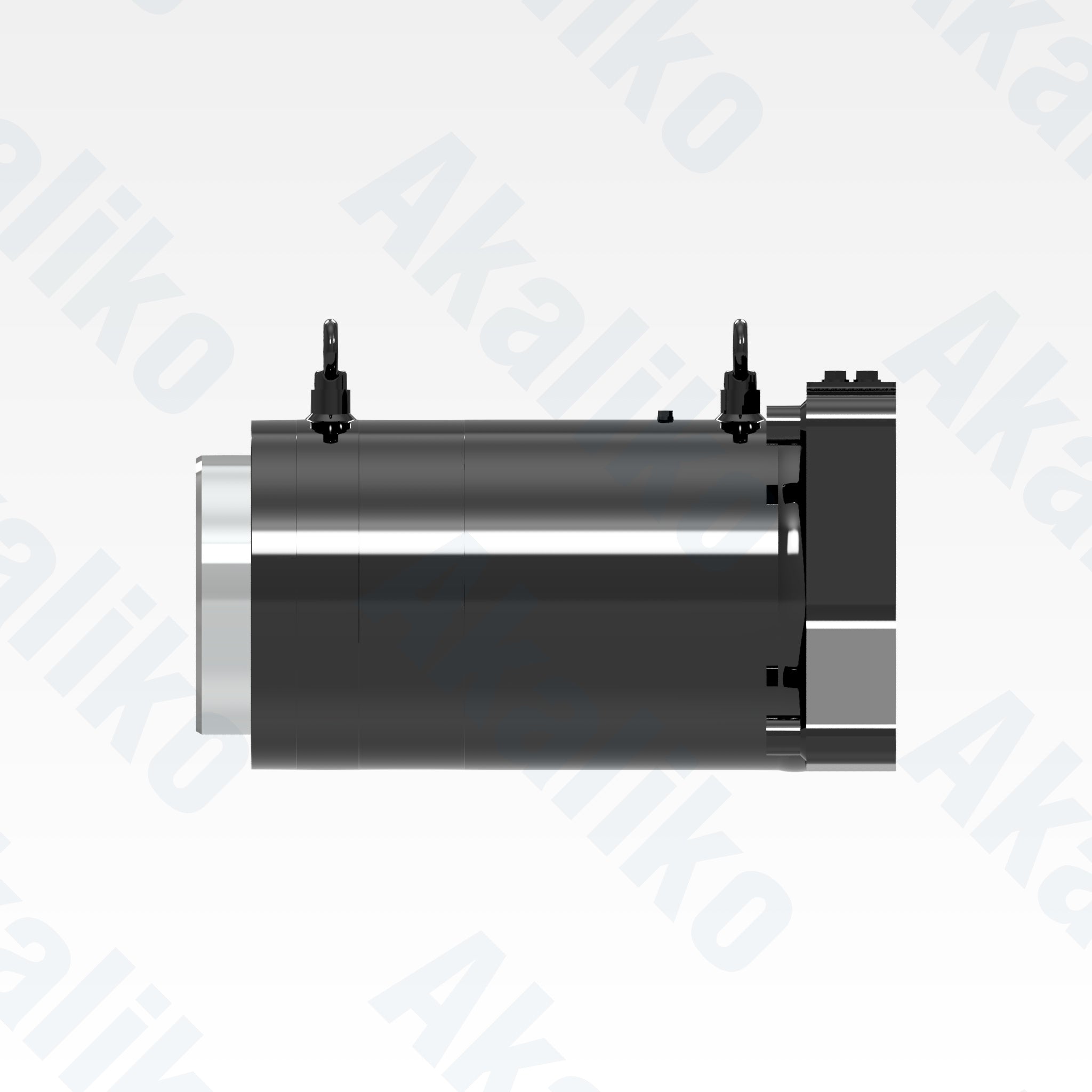 Side view of replacement track tensioner hydraulic cylinder for Caterpillar 6060 FS excavator, OEM part number 465-8645