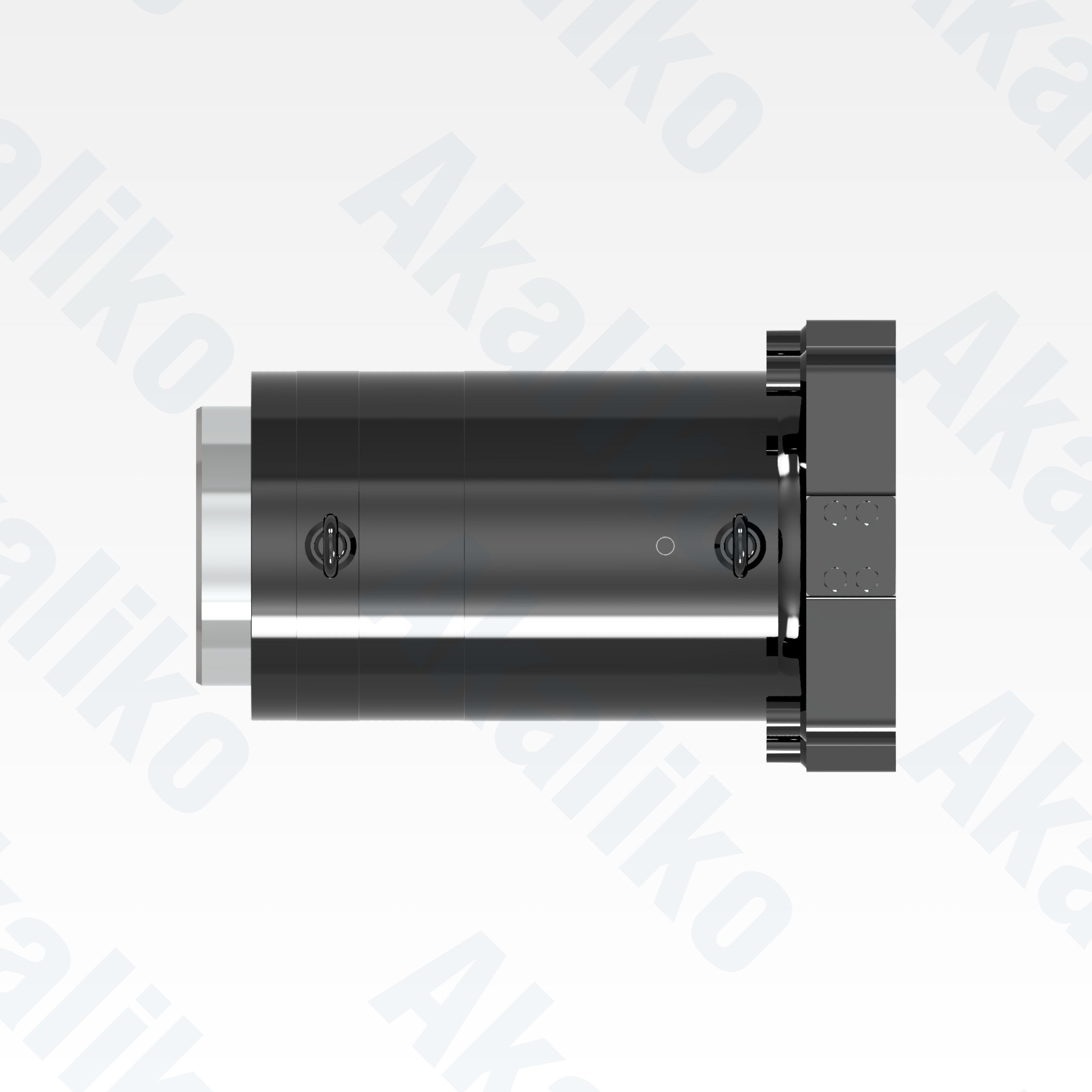 Top view of replacement track tensioner hydraulic cylinder for Caterpillar 6060 FS excavator, OEM part number 465-8645