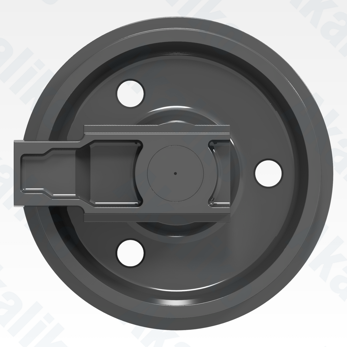 Side view of replacement/aftermarket brand new idler for Caterpillar 6060/6060 FS excavator.