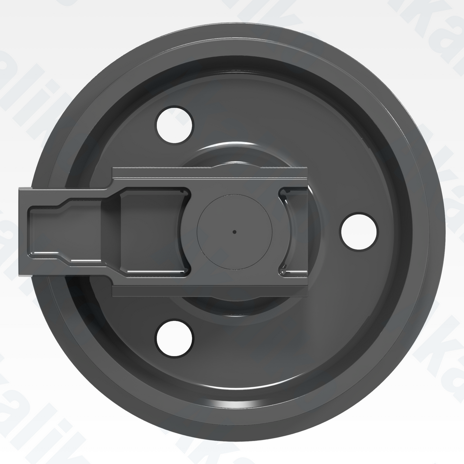 Side view of replacement/aftermarket brand new idler for Caterpillar 6060/6060 FS excavator.