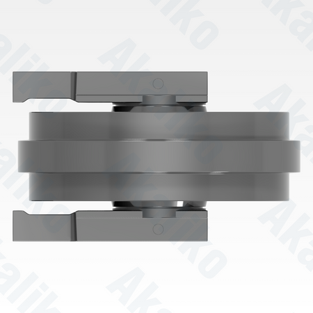 Top view of replacement/aftermarket brand new idler for Caterpillar 6060/6060 FS excavator.