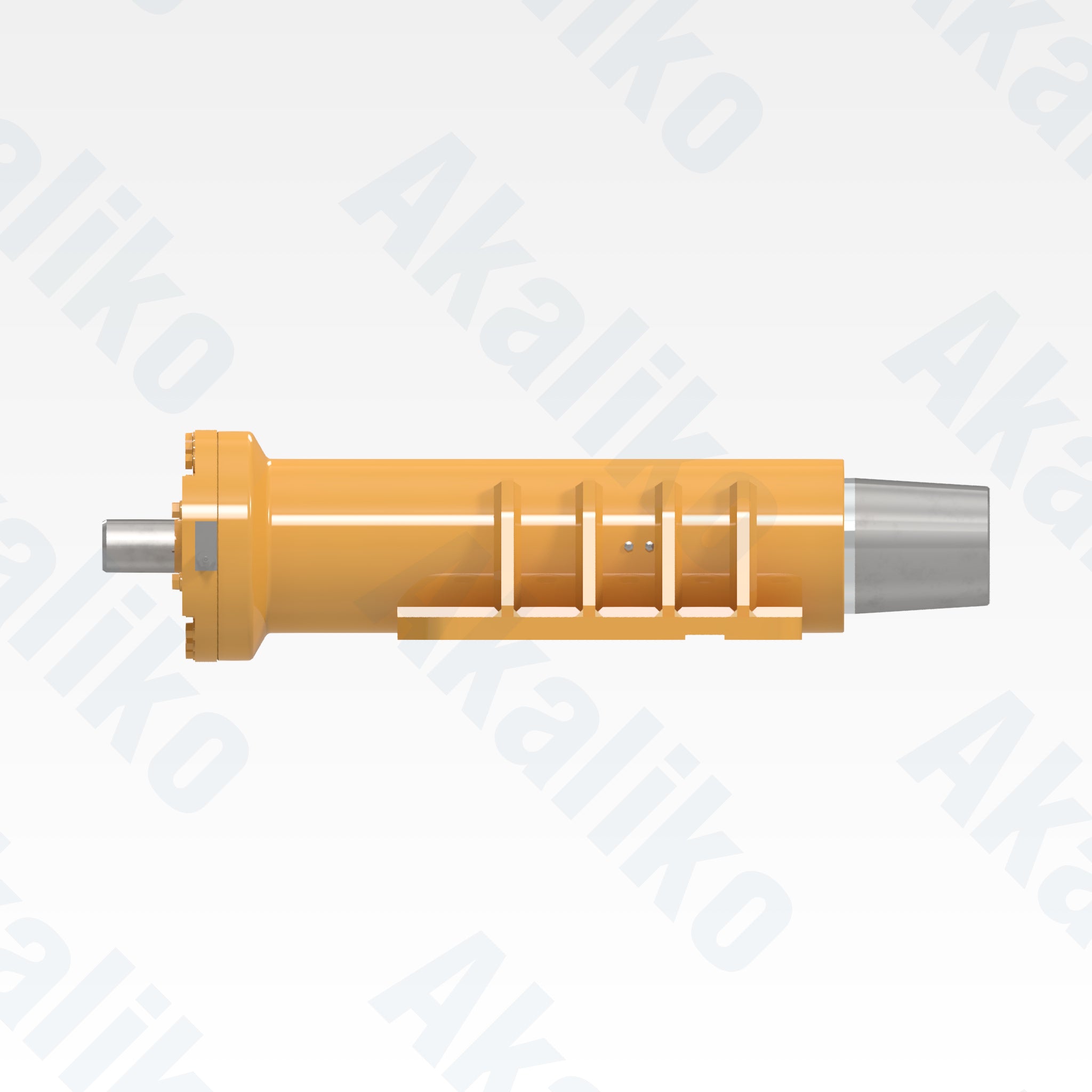 Side view of replacement front suspension hydraulic cylinder for Caterpillar 770G dump truck, OEM part number 341-6163