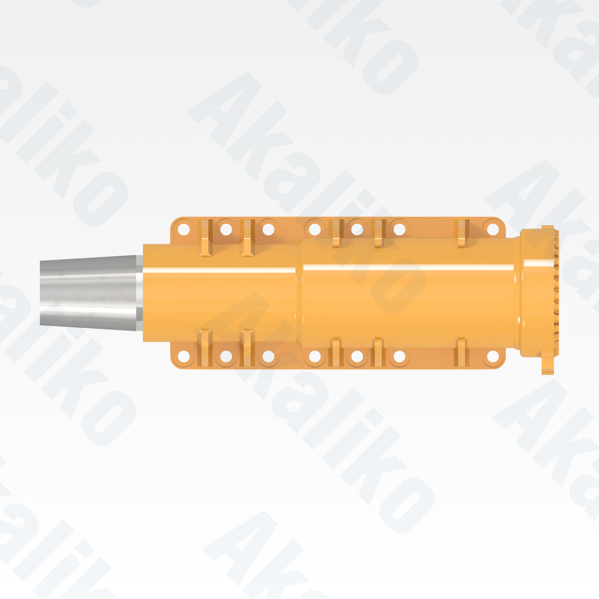 Top view of replacement front suspension hydraulic cylinder for Caterpillar 773D/773E/773G dump truck, OEM part number 350-3843