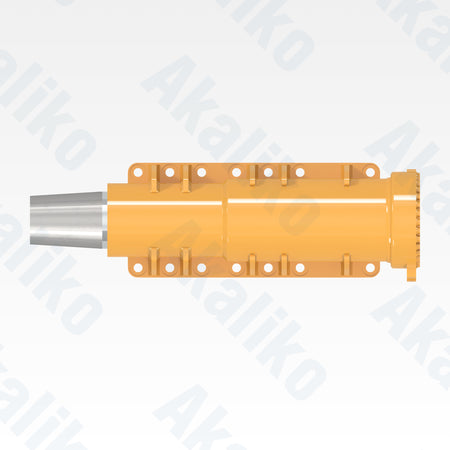 Top view of replacement front suspension hydraulic cylinder for Caterpillar 773D/773E/773G dump truck, OEM part number 350-3843