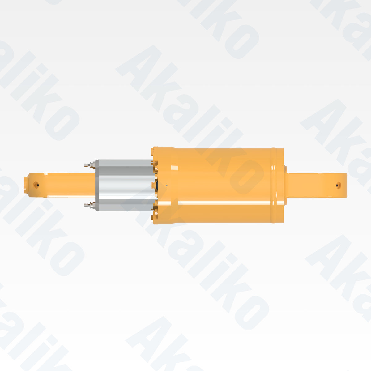 Top view of replacement rear suspension hydraulic cylinder for Caterpillar 773D/773E dump truck, OEM part number 350-3849