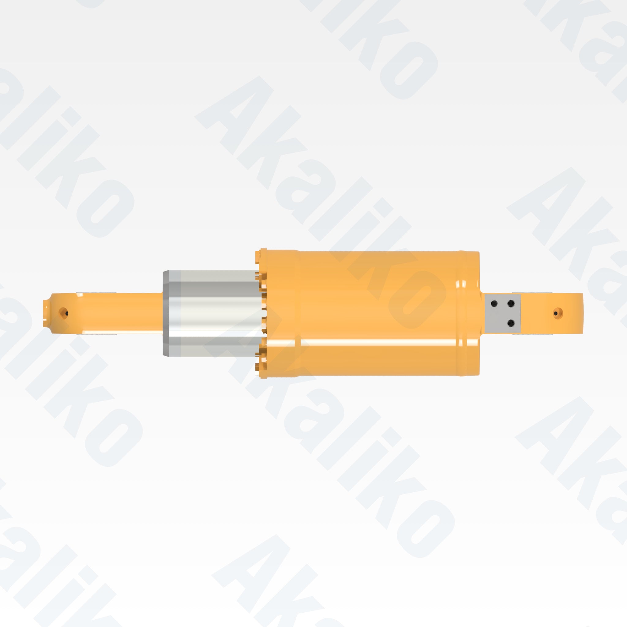 Top view of replacement rear suspension hydraulic cylinder for Caterpillar 773E/773G dump truck, OEM part number 441-8351