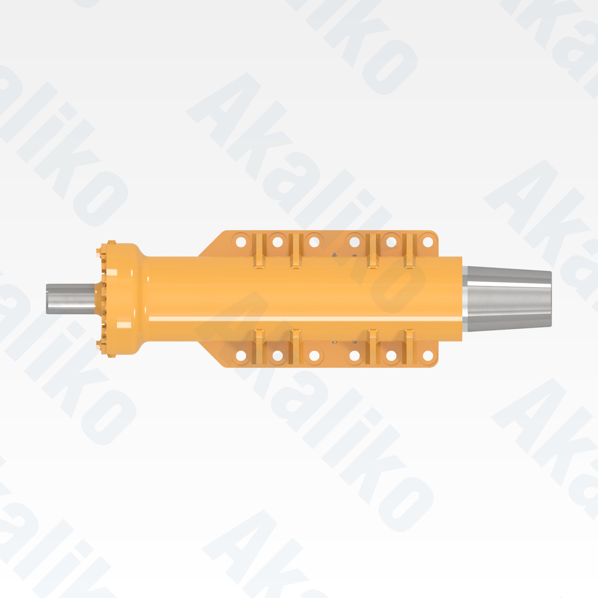 Top view of replacement rear suspension hydraulic cylinder for Caterpillar 775G dump truck, OEM part number 441-5252