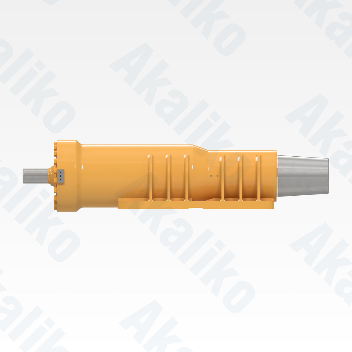 Side view of replacement front suspension hydraulic cylinder for Caterpillar 777D dump truck, OEM part number 299-5433