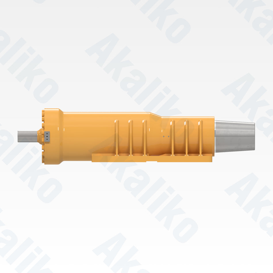 Side view of replacement front suspension hydraulic cylinder for Caterpillar 777D dump truck, OEM part number 299-5433