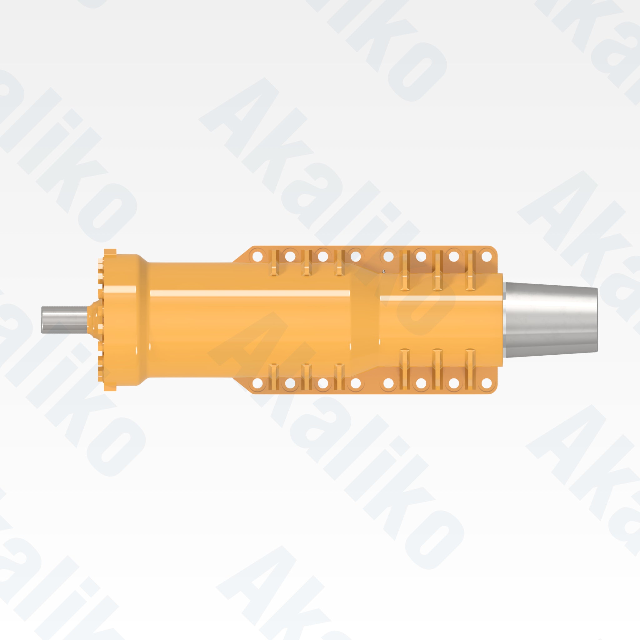 Top view of replacement front suspension hydraulic cylinder for Caterpillar 777D dump truck, OEM part number 299-5433