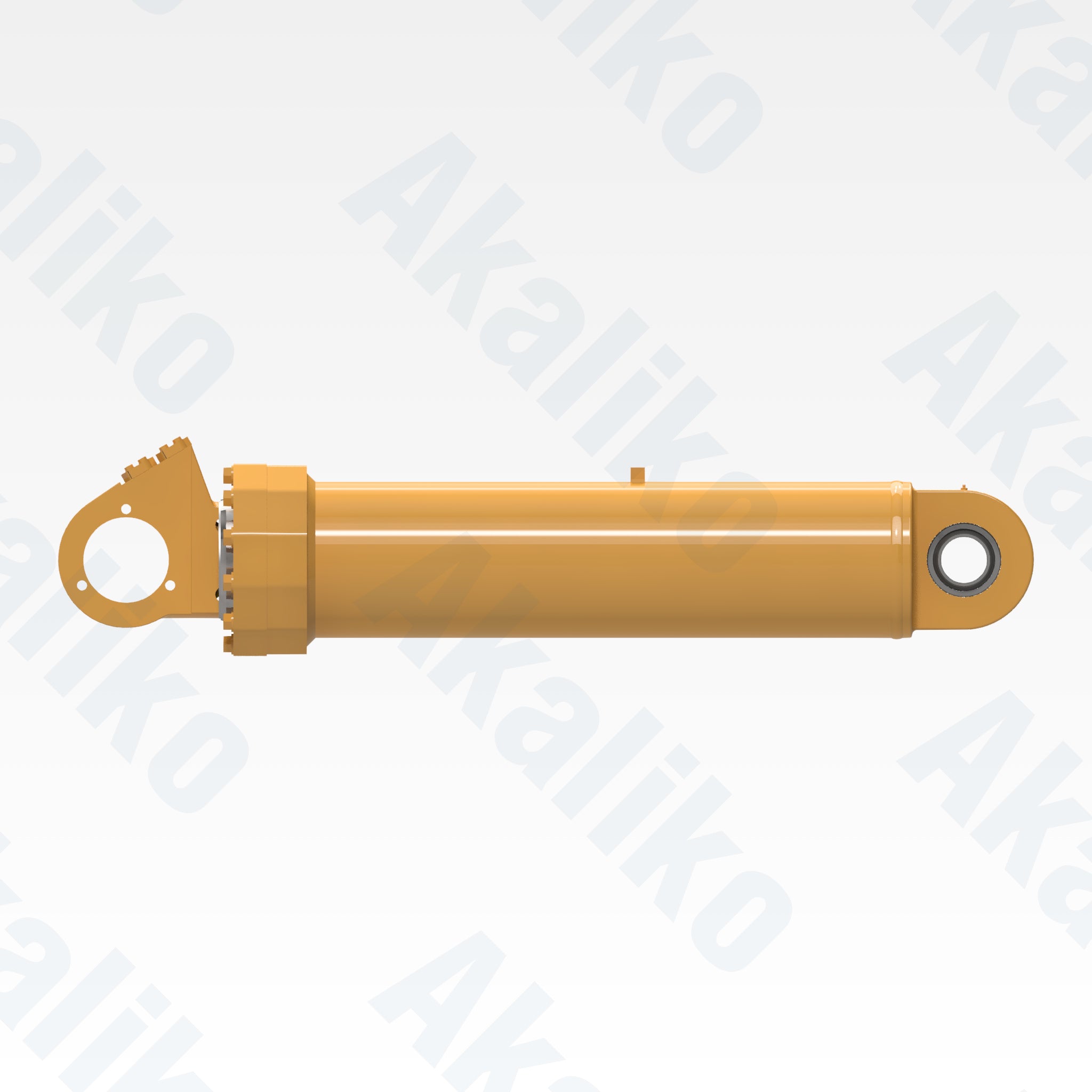 Side view of replacement hoist hydraulic cylinder for Caterpillar 777D/777F/777G dump truck, OEM part number 171-1232