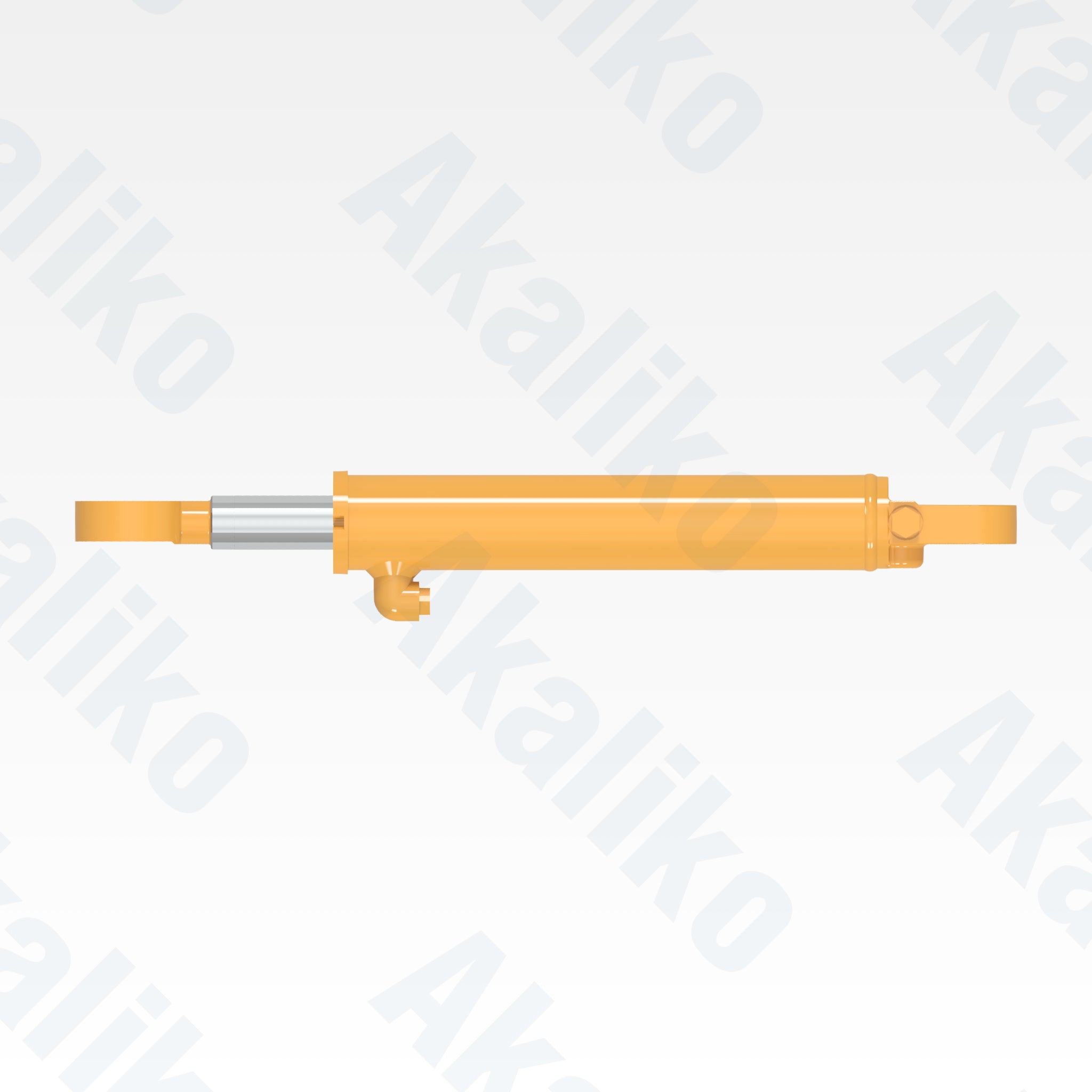 Top view of replacement steering hydraulic cylinder for Caterpillar 777D dump truck, OEM part number 105-2440