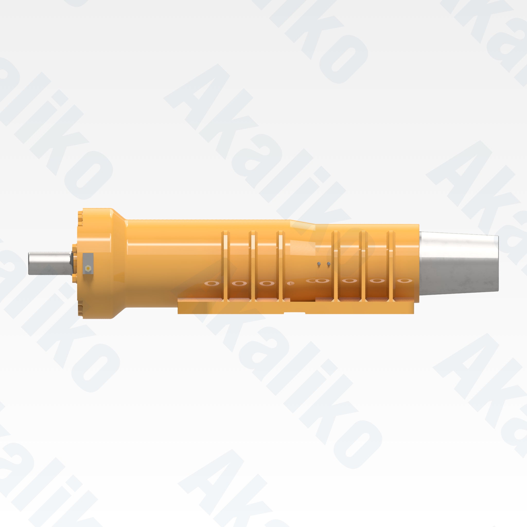 Side view of replacement front suspension hydraulic cylinder for Caterpillar 777F/777G dump truck, OEM part number 335-6352