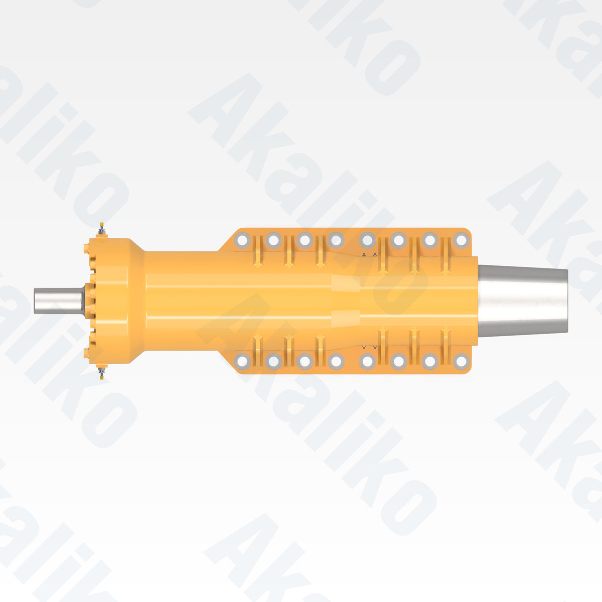 Top view of replacement front suspension hydraulic cylinder for Caterpillar 777F/777G dump truck, OEM part number 335-6352