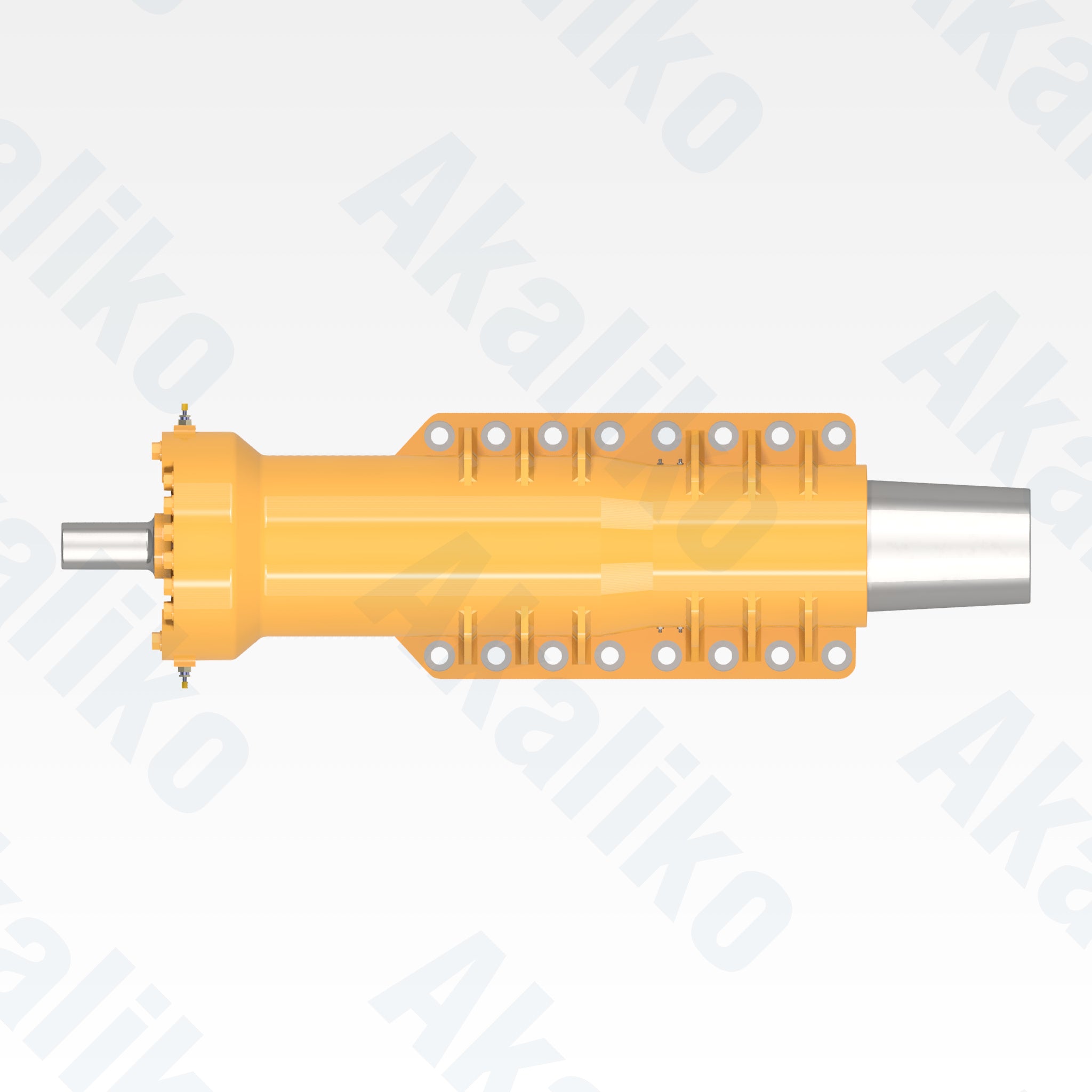 Top view of replacement front suspension hydraulic cylinder for Caterpillar 777F/777G dump truck, OEM part number 335-6352