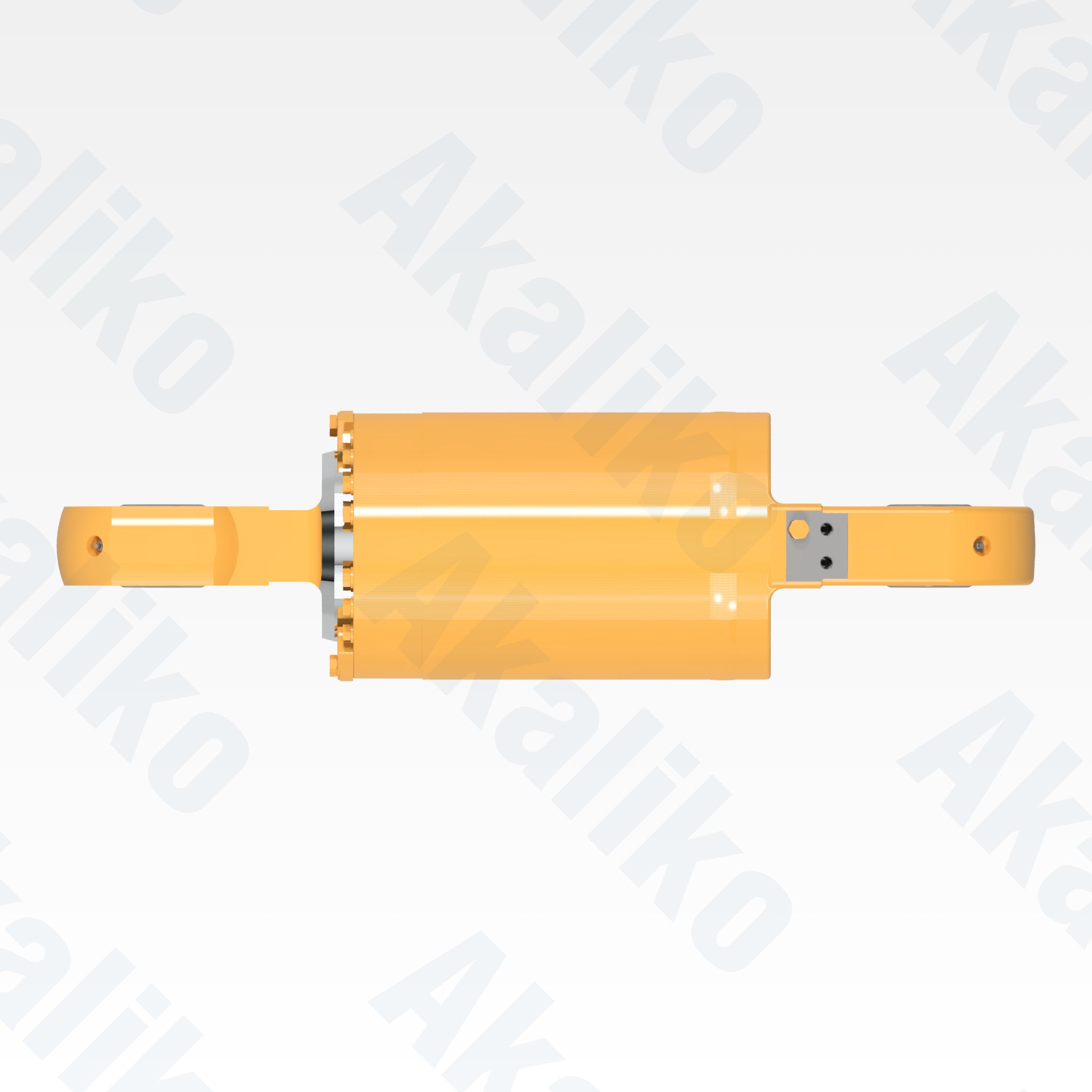 Top view of replacement rear suspension hydraulic cylinder for Caterpillar 777F/777G dump truck, OEM part number 335-6354