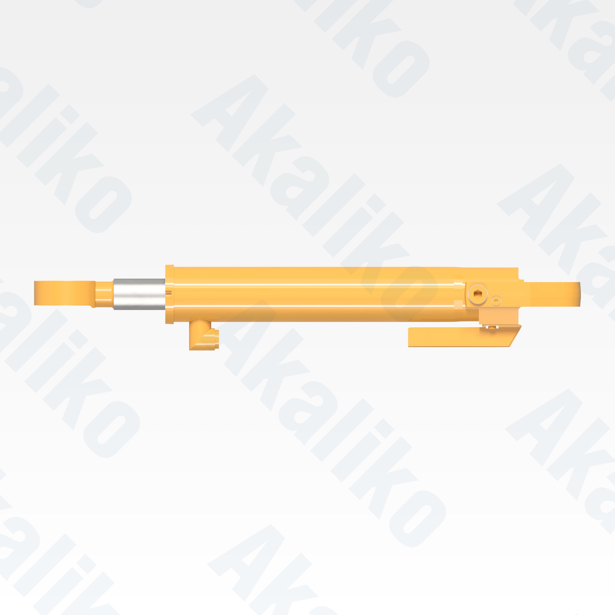 Top view of replacement steering hydraulic cylinder for Caterpillar 777G dump truck, OEM part number 417-3725