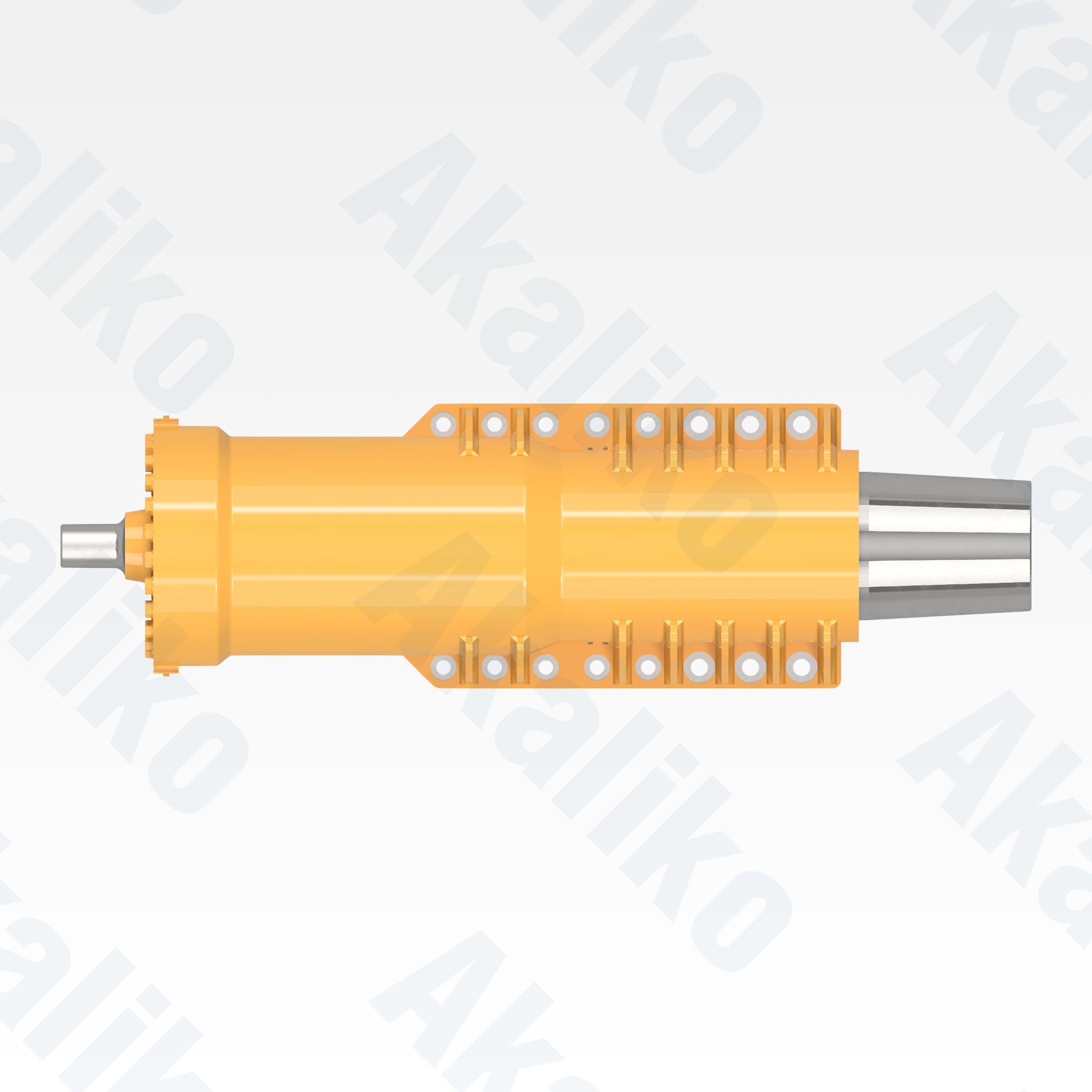 Top view of replacement front suspension hydraulic cylinder for Caterpillar 793D dump truck, OEM part number 284-8014