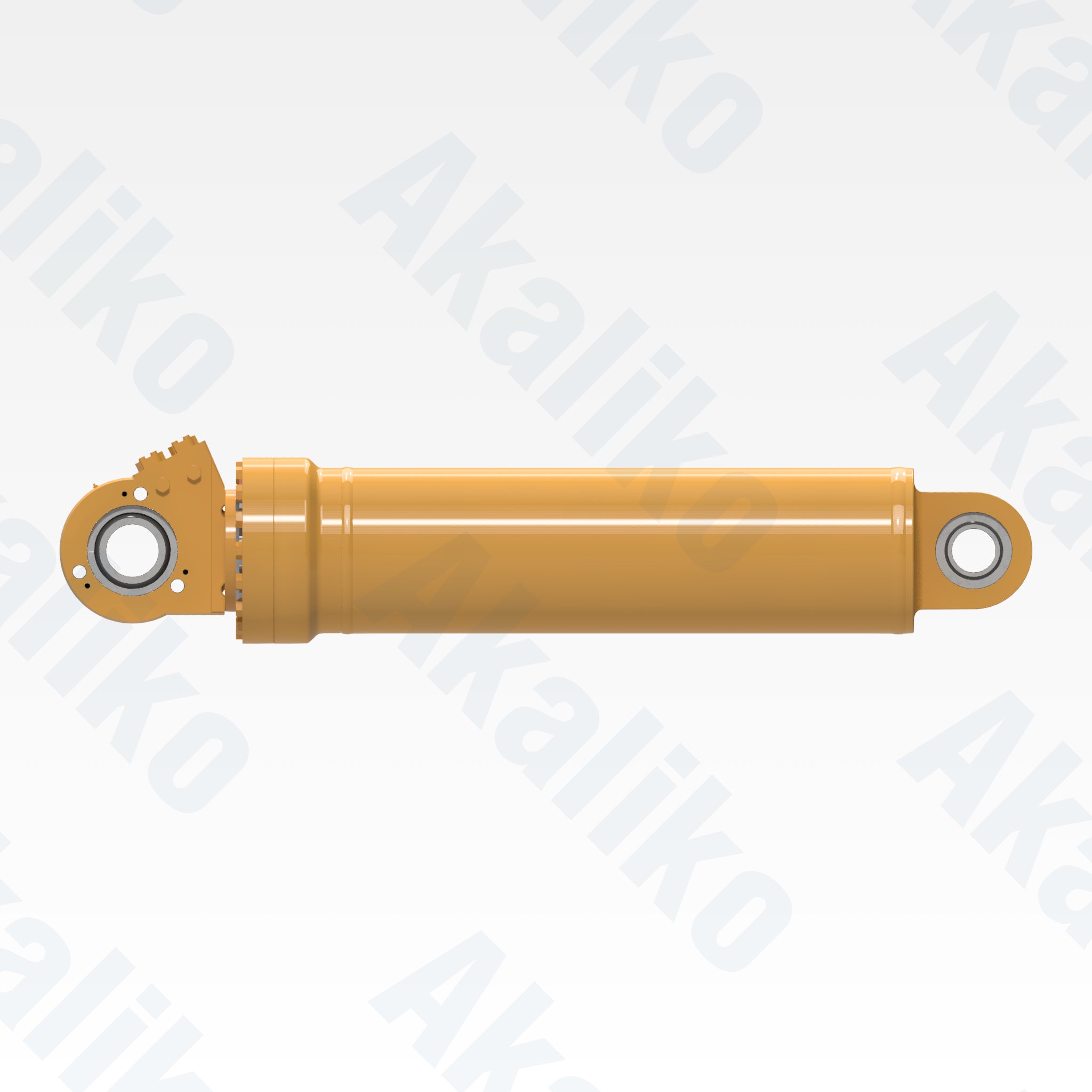 Side view of replacement hoist hydraulic cylinder for Caterpillar 793D dump truck, OEM part number 121-2071