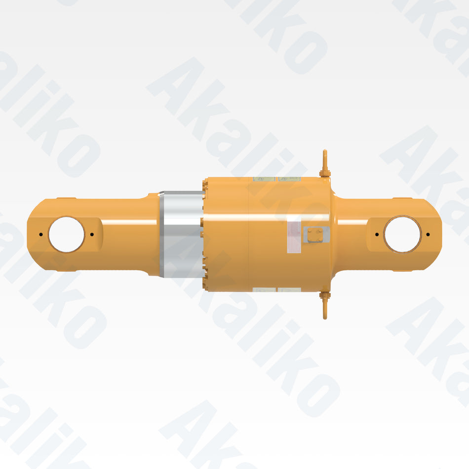 Side view of replacement rear suspension hydraulic cylinder for Caterpillar 794 AC dump truck, OEM part number 587-7252