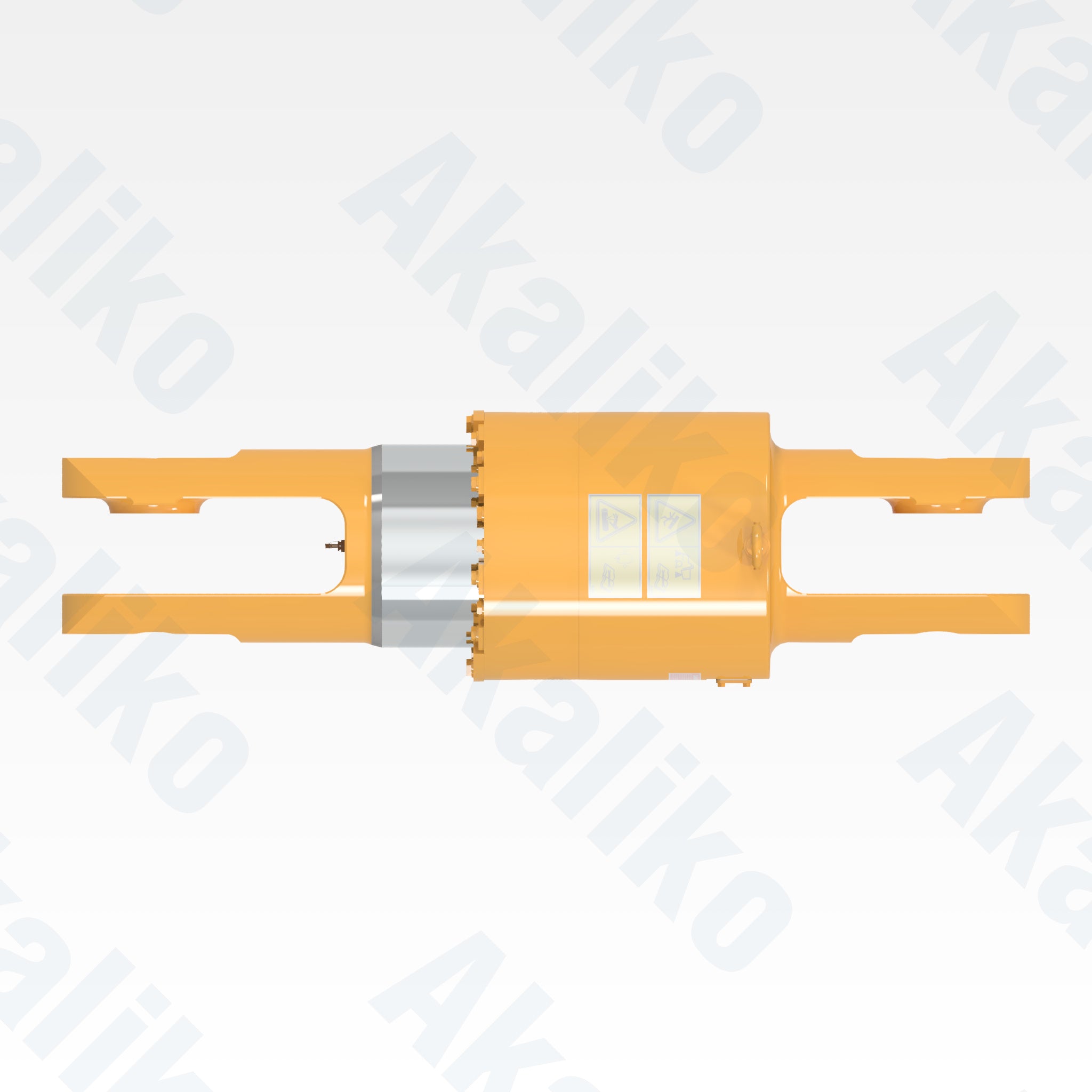 Top view of replacement rear suspension hydraulic cylinder for Caterpillar 794 AC dump truck, OEM part number 587-7252