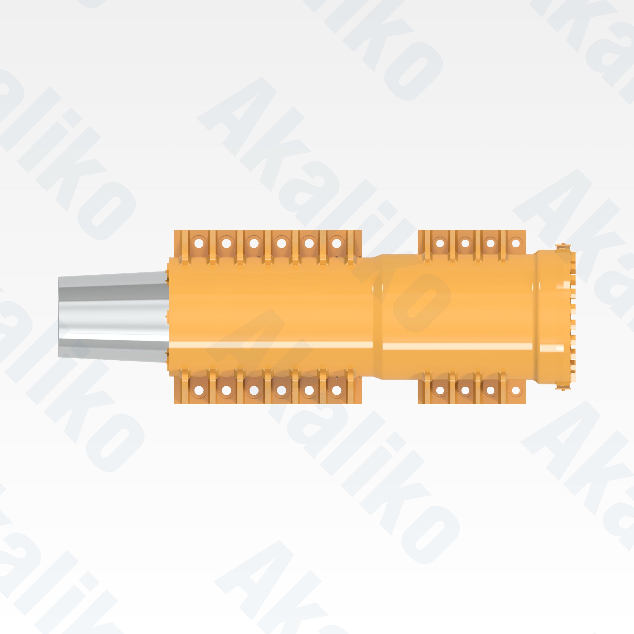 Top view of replacement front suspension hydraulic cylinder for Caterpillar 797F dump truck, OEM part number 289-8629
