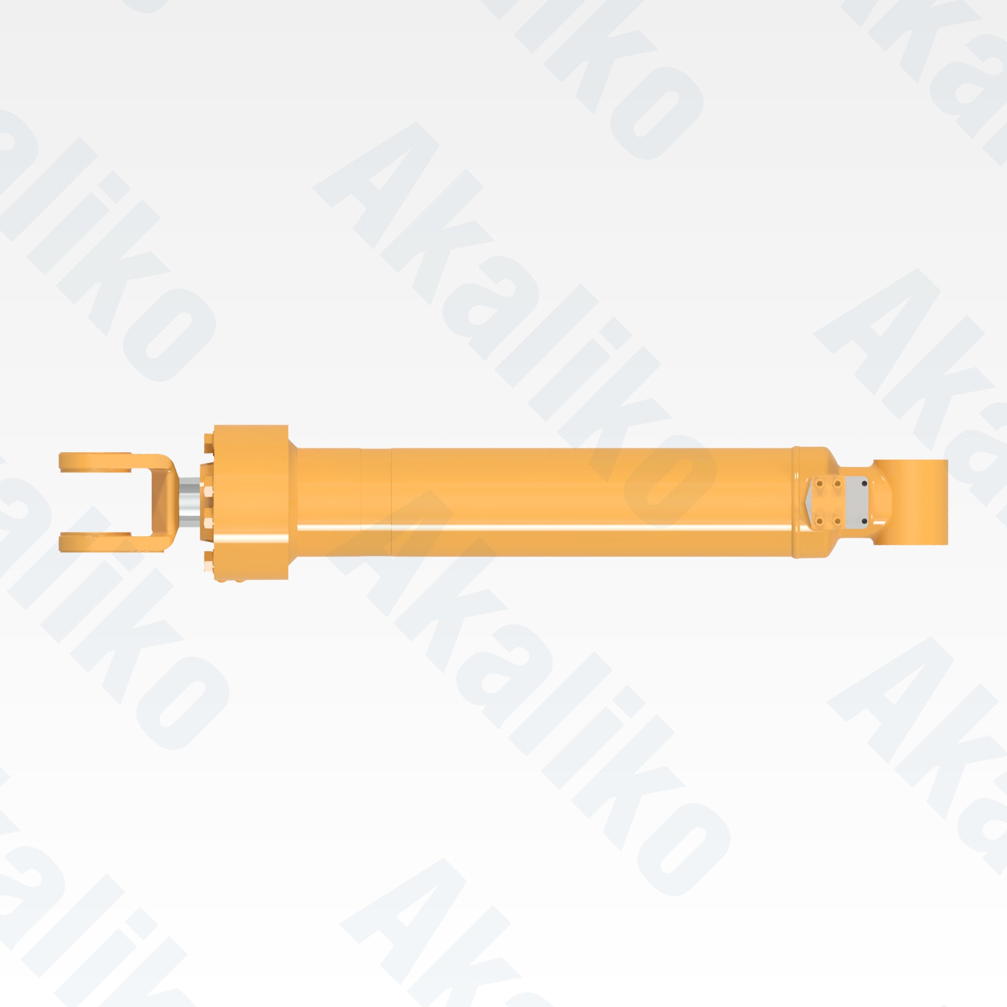 Top view of replacement boom lift hydraulic cylinder for Caterpillar 972H wheel loader, OEM part number 242-4274