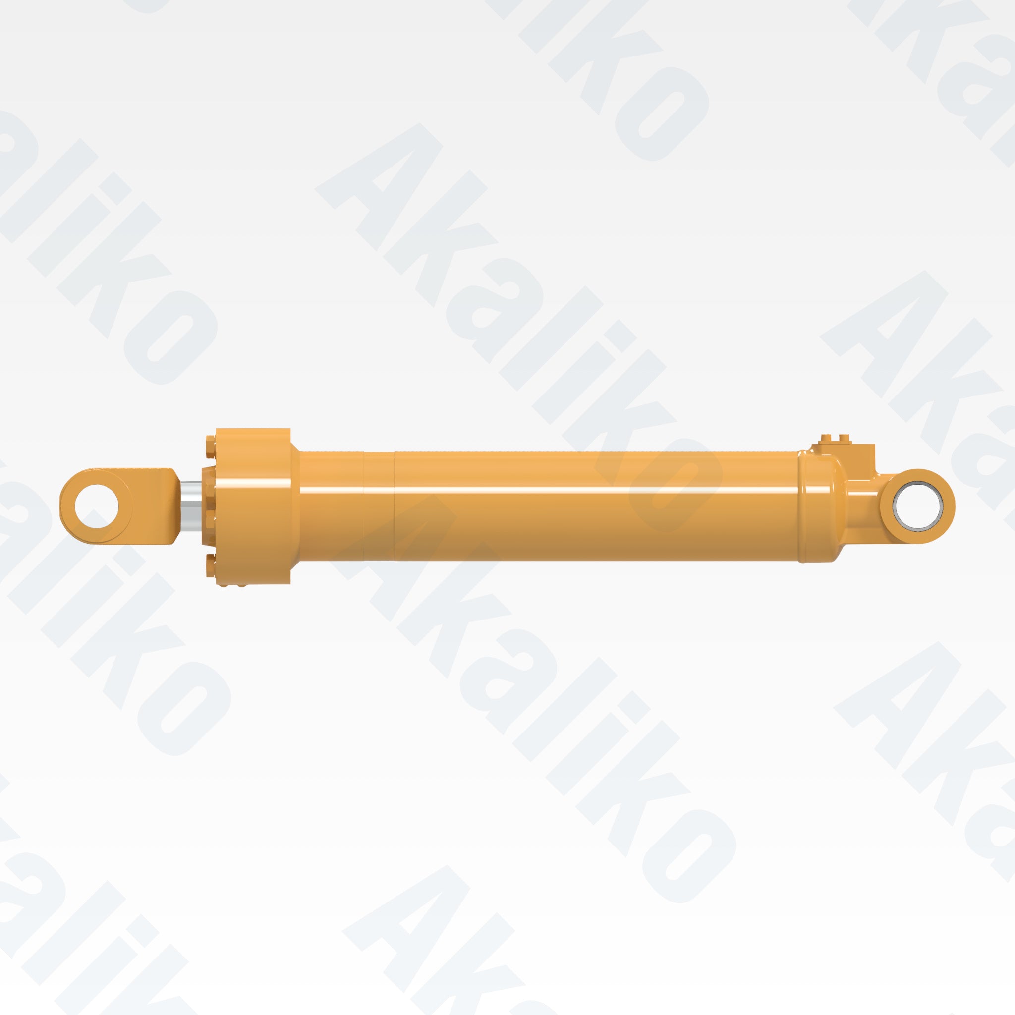 Side view of replacement boom lift hydraulic cylinder for Caterpillar 972H wheel loader, OEM part number 242-4275