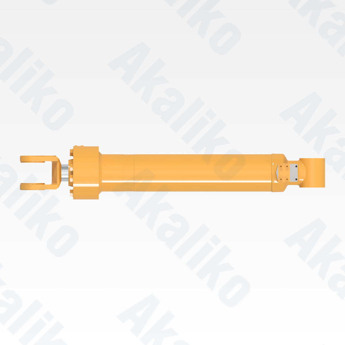 Top view of replacement boom lift hydraulic cylinder for Caterpillar 972H wheel loader, OEM part number 242-4275