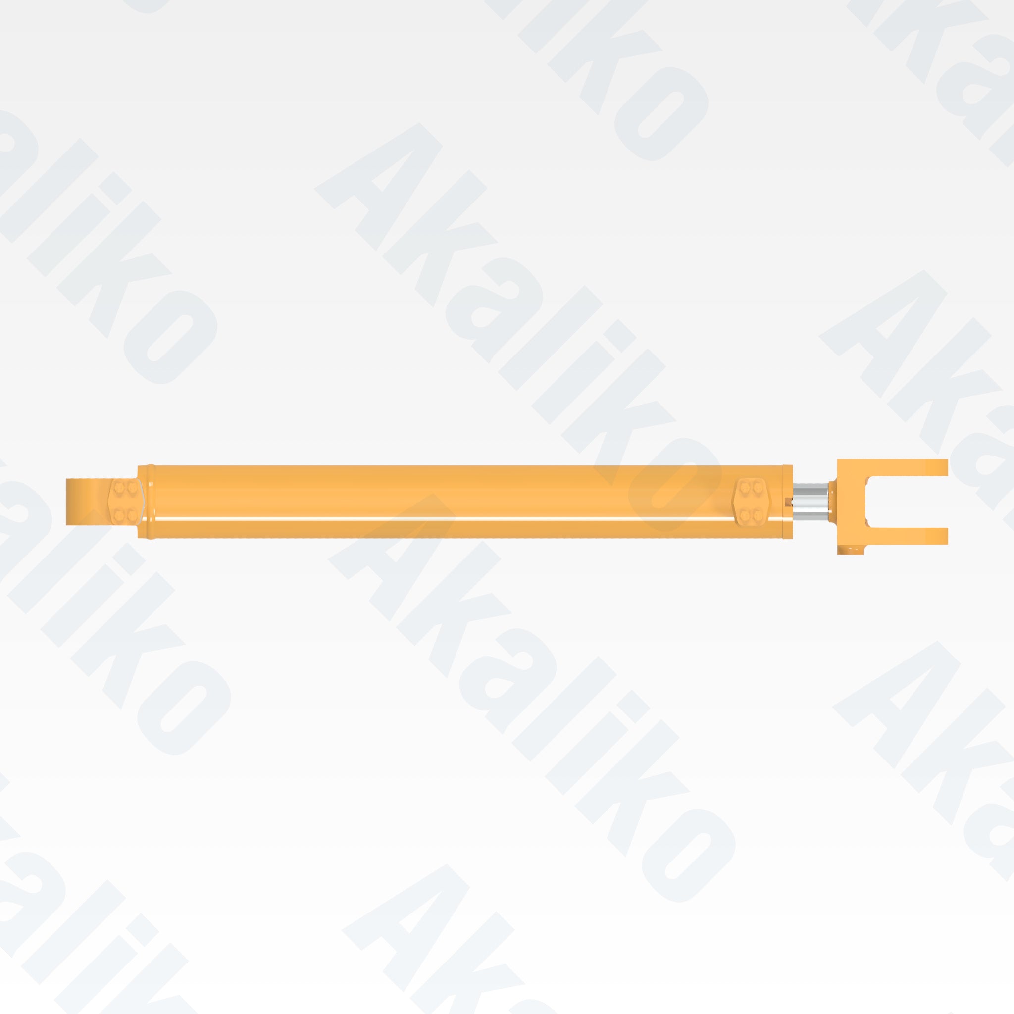 Top view of replacement steering hydraulic cylinder for Caterpillar 988H wheel loader, OEM part number 288-0568