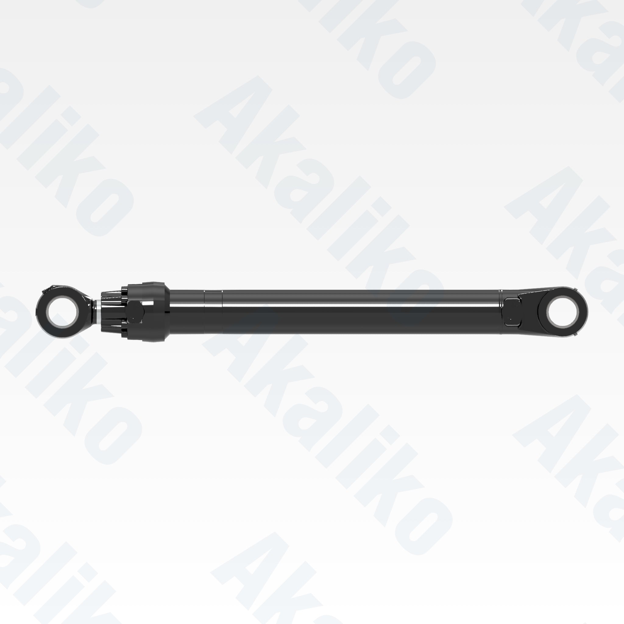 Side view of replacement steering hydraulic cylinder for Caterpillar 992 wheel loader, OEM part number 553-4093