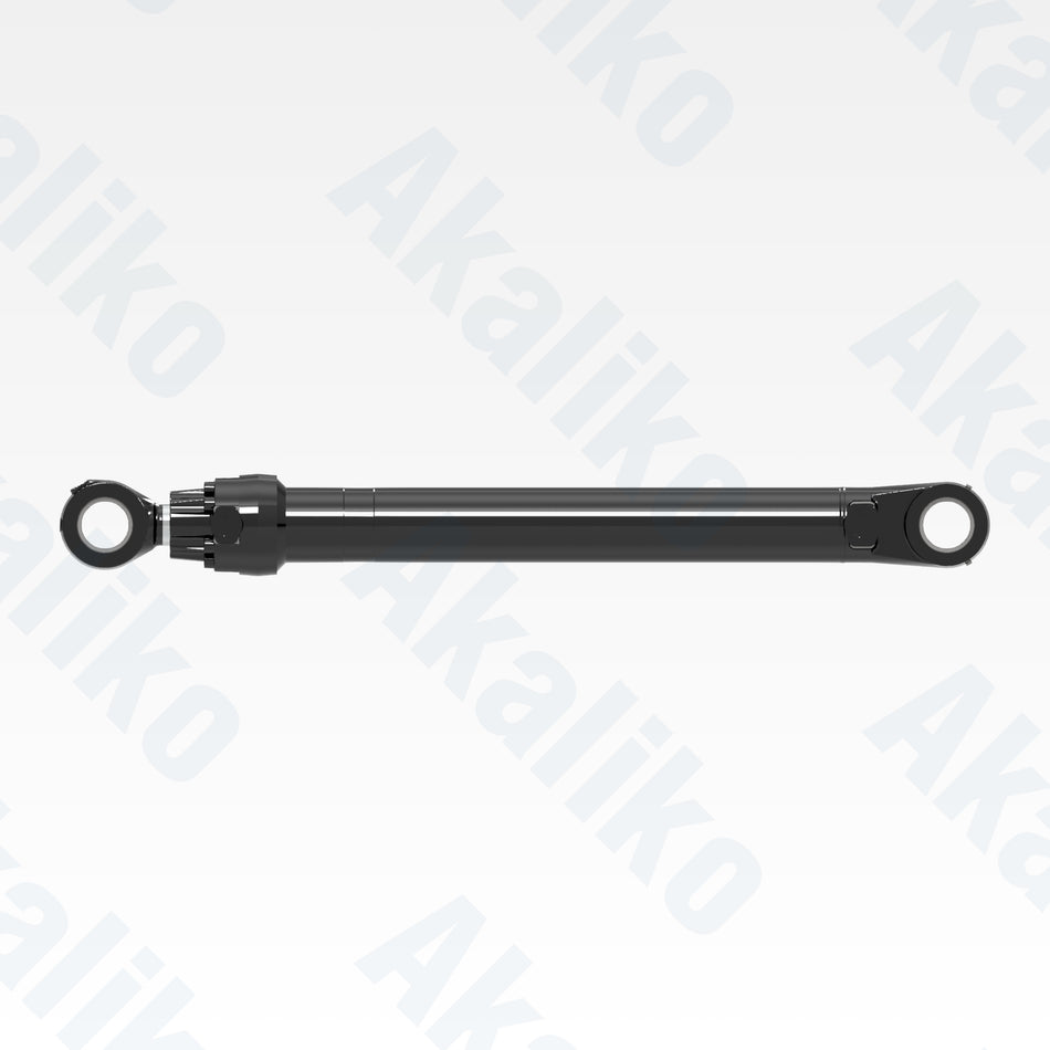 Side view of replacement steering hydraulic cylinder for Caterpillar 992 wheel loader, OEM part number 553-4093