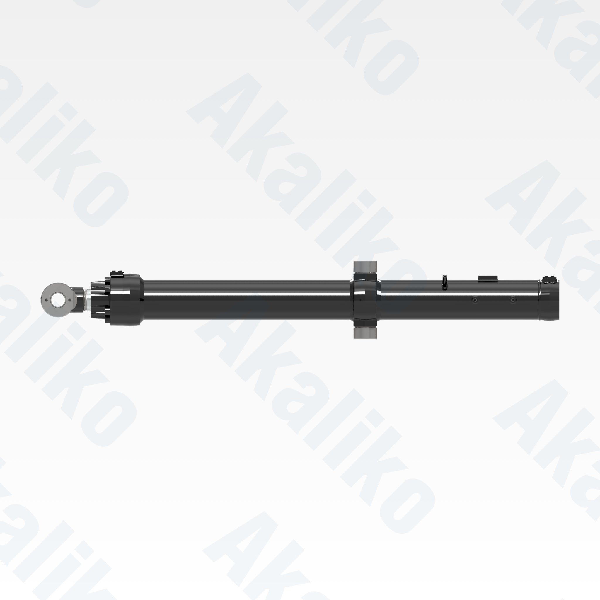 Side view of replacement blade lift hydraulic cylinder for Caterpillar D10 track dozer, OEM part number 570-1647