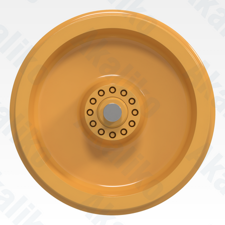 Side view of replacement/aftermarket brand new idler for Caterpillar D10/D10R/D10T track dozer.