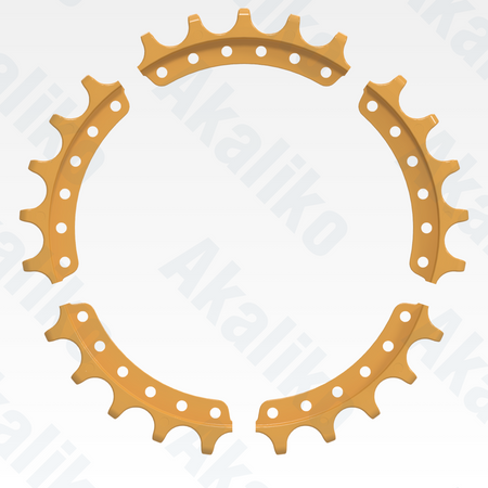 Side view of replacement/aftermarket brand new sprocket segment assembly for Caterpillar D10N/D10R/D10T track dozer.