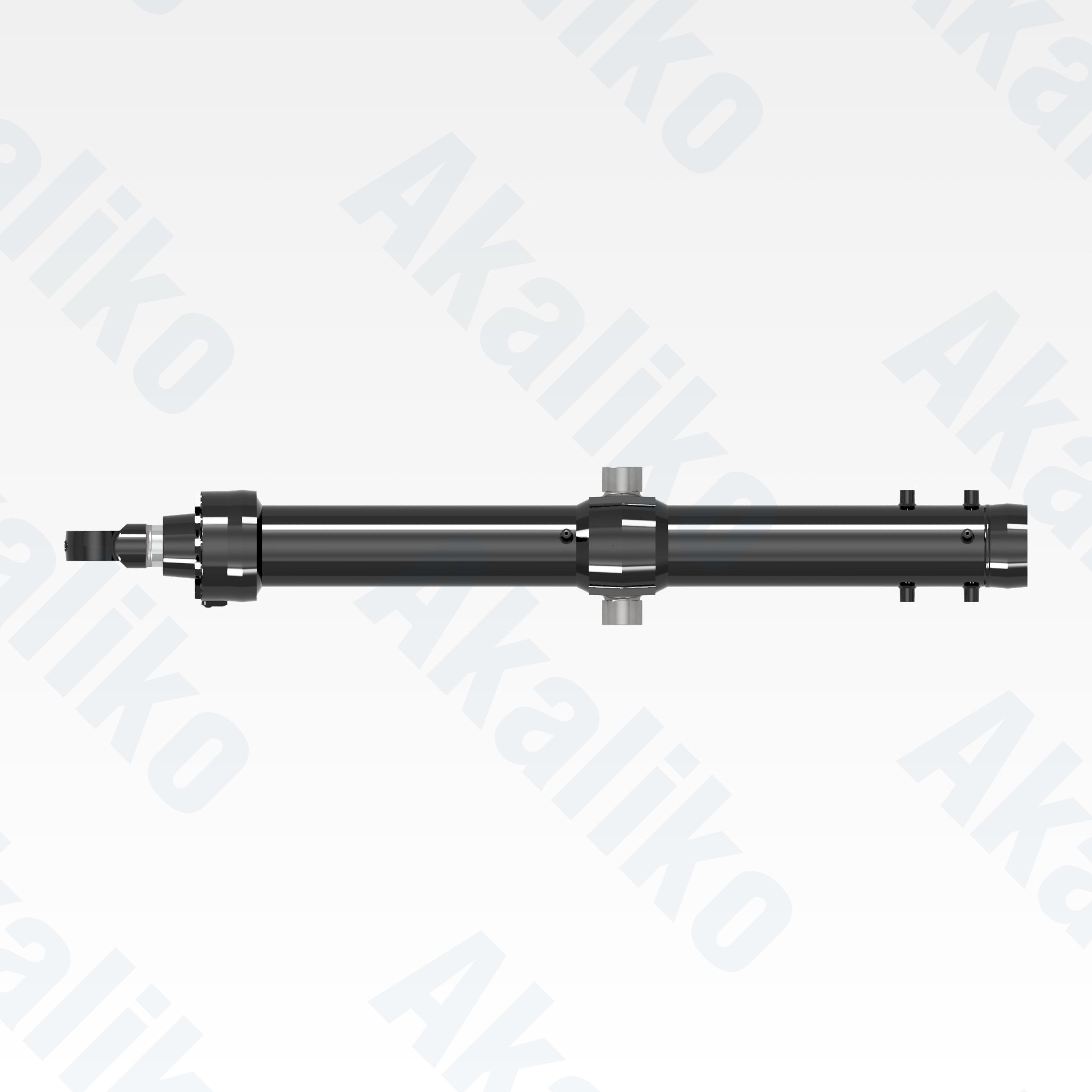Top view of replacement blade lift hydraulic cylinder for Caterpillar D11 track loader, OEM part number 561-7981