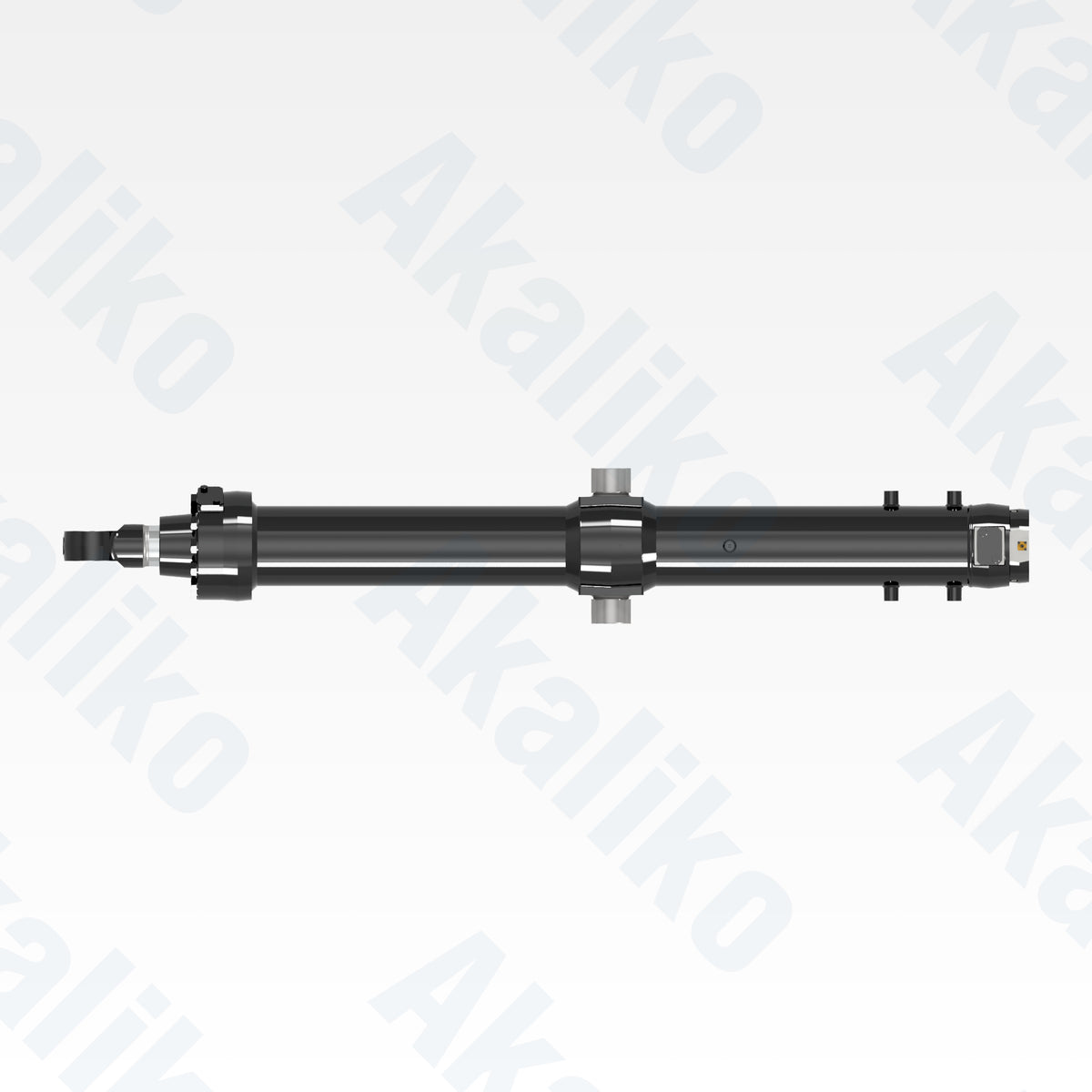 Top view of replacement blade lift hydraulic cylinder for Caterpillar D11 track loader, OEM part number 561-7983