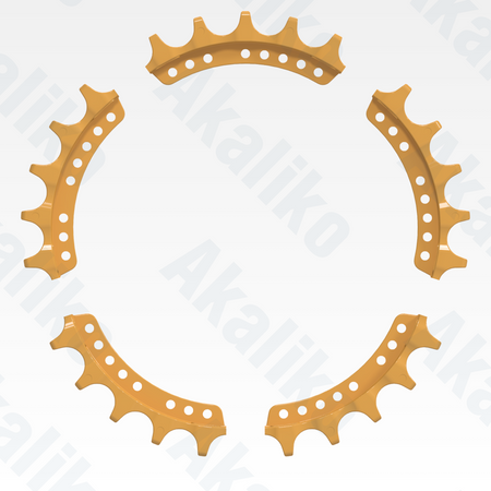 Side view of replacement/aftermarket brand new sprocket segment assembly for Caterpillar D11/D11R/D11T track dozer.