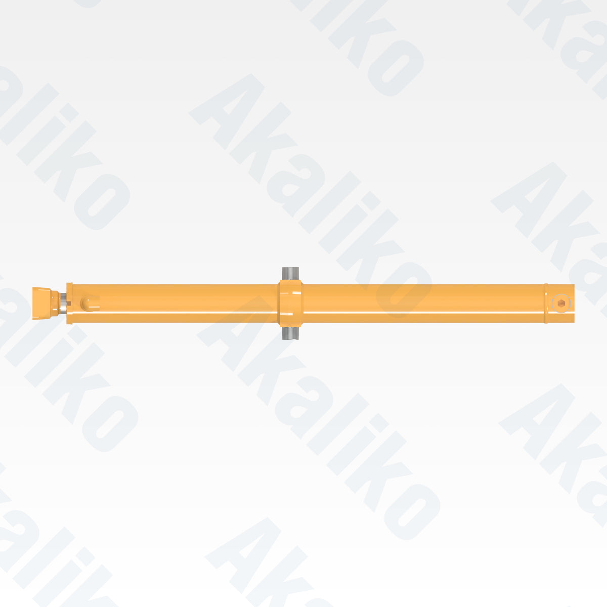 Top view of replacement blade lift hydraulic cylinder for Caterpillar D6R track loader, OEM part number 417-6242