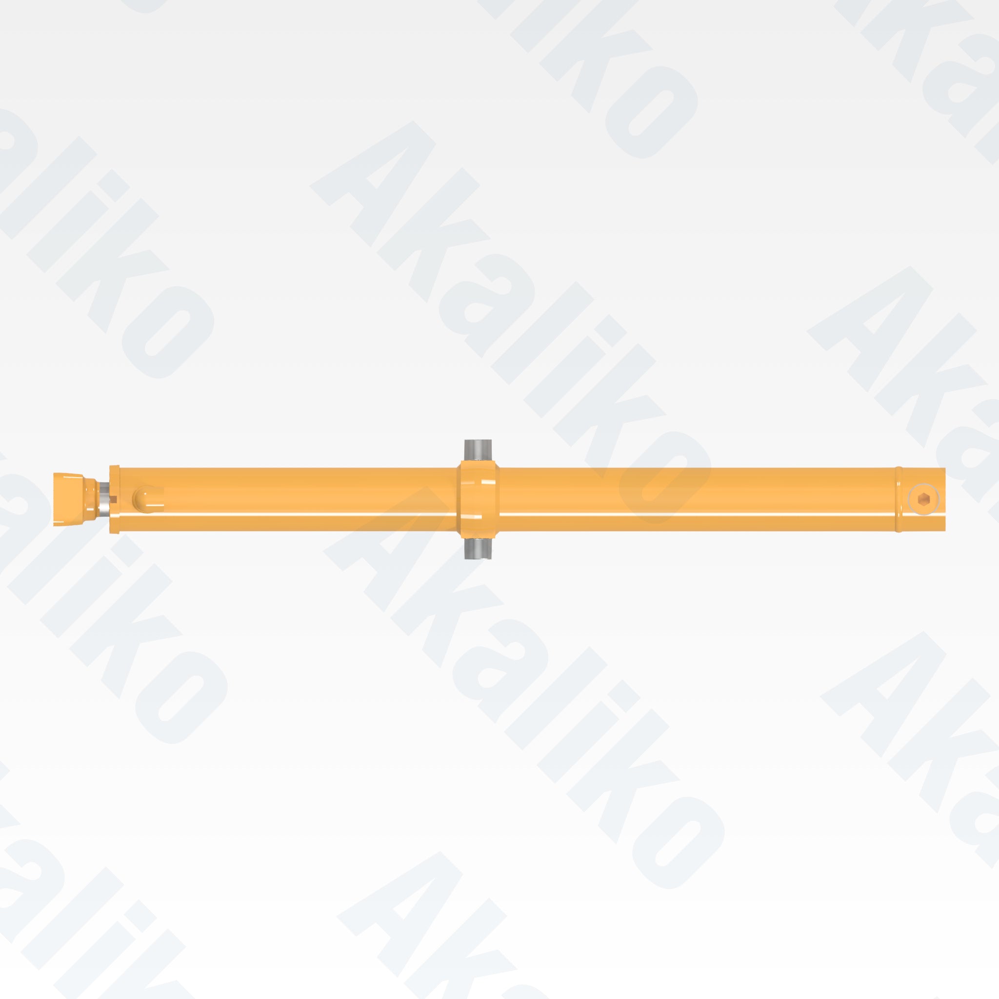 Top view of replacement blade lift hydraulic cylinder for Caterpillar D6R track loader, OEM part number 417-6242